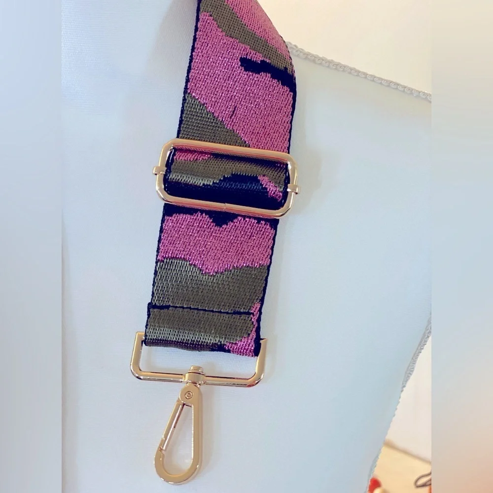 Brand NEW Crossbody Strap for any Bag in Metallic Lavender Camo 💜💚